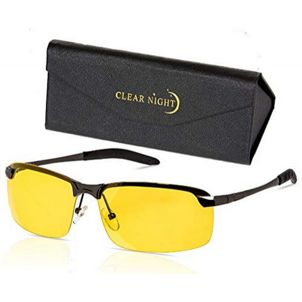 Night Driving Glasses Anti Glare Polarized With Stylish Case - Night Vision Glasses - Tac Glasses - Night Glasses for Driving - Nighttime Glasses Clear Night Clear Night