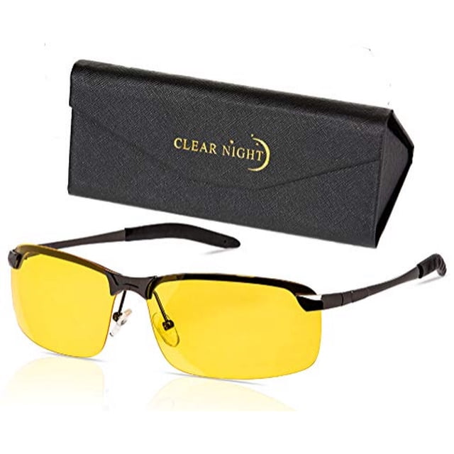 Night Driving Glasses Anti Glare Polarized With Stylish Case - Night Vision Glasses - Tac Glasses - Night Glasses for Driving - Nighttime Glasses Clear Night Clear Night