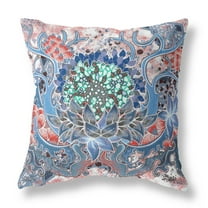 Amrita Sen Vase SunFlower Matches Suede Zippered Pillow with Insert Sky Blue Pink
