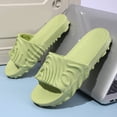thumbnail image 4 of Platform Slippers for Women Men Cushioning Nonslip Indoor Slides Open Toe Thick Soft Sole Summer Sandals Beach Shoes Green Size 6, 4 of 7