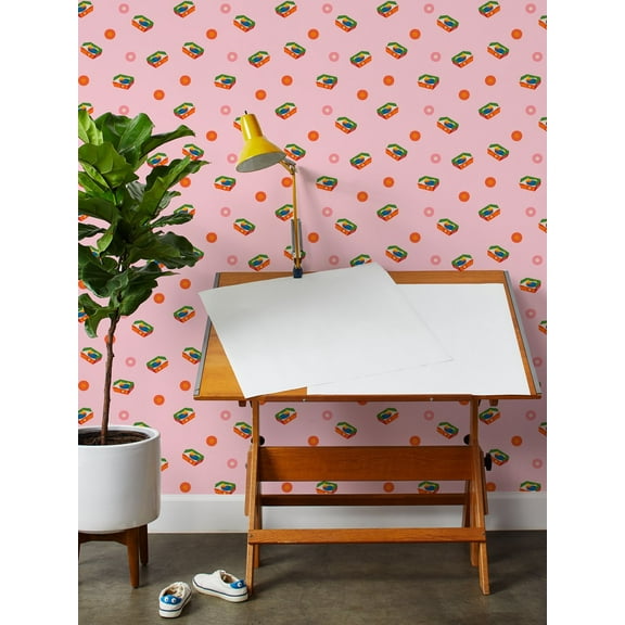 Music Box Record Player Removable Vinyl Wallpaper By Fisher-Price - Pink