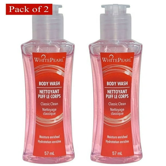 White Pearl Gel Douche de Voyage Nettoyage Classique 57 ml (Lot de 2)
