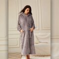 thumbnail image 3 of Camisón de franela para mujer, pijama de una pieza alargado y grueso, camisón cálido de invierno para mujer, servicio a domicilio para parejas, 3 of 3