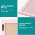 thumbnail image 3 of Framed Linen Bulletin Board - x es Fabric Jewelry Organizer Pinboard for Wall Memory Memo Pin Board - Pink Linen with Frame, 3 of 6