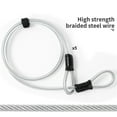 thumbnail image 5 of 5PC 2M Lock Wire Braided Steel Double Loop Security Anti Theft Coil Cable Bike, 5 of 9