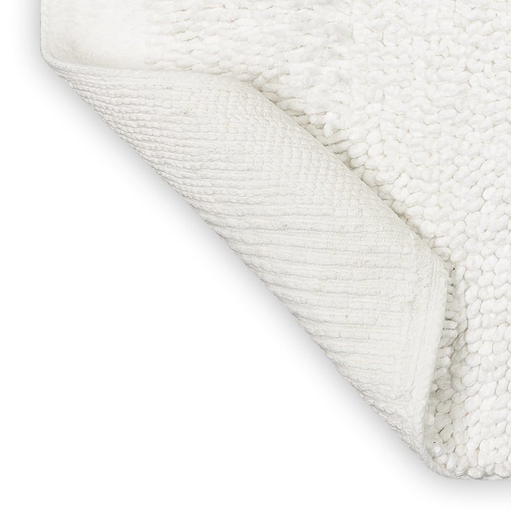 Mohawk Home Plush Cotton Fade/Stain Resistant Non-slip Machine Washable Bath Mat, Artic White, 2' 3" x 3' 9"