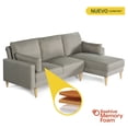 thumbnail image 2 of Sala Modular Reversible Makora Kissa con Memory Foam Color Gris Claro Lino Respaldo Reclinable de 3 Posicione, 2 of 9
