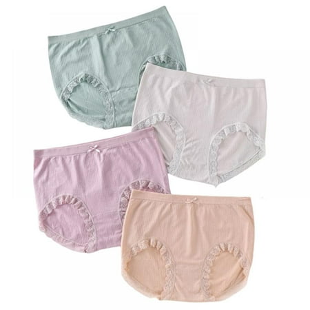 

Linen Purity Ladies Underwear Panties Nylon Briefs Full Coverage Tummy Control Breathable Soft Stretch Panty(4-Packs)