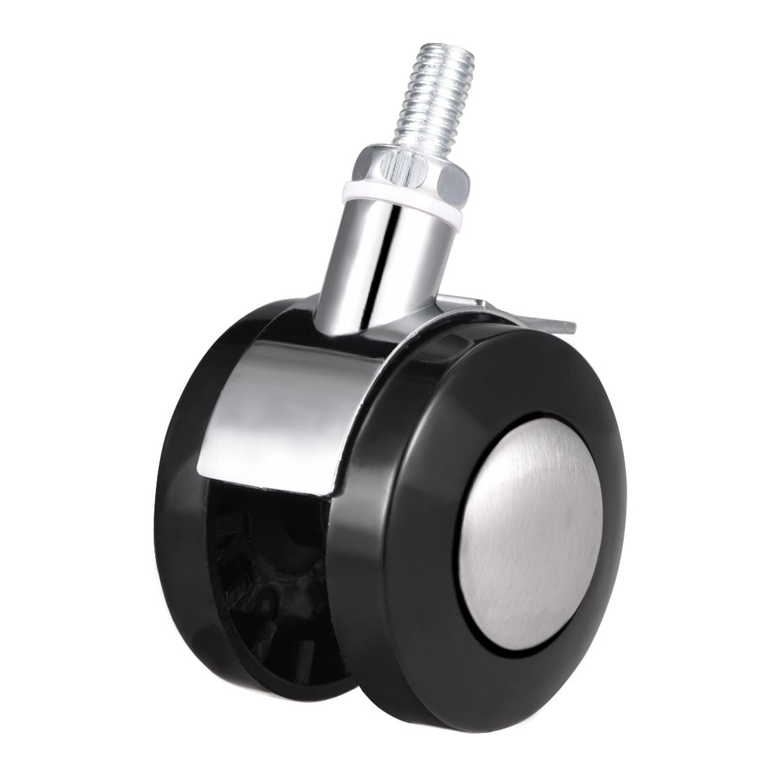 Office Chair Casters 2 inch Twin Wheel w Brake M8x15 Threaded Stem Swivel 5pcs