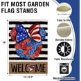 thumbnail image 2 of Welcome 4th of July Cartoon Mouse Patriotic Small Decorative Garden Flag, America Rose Flower Stripes Yard Lawn Outside Decor, American USA Retro Outdoor Home Decoration Double Sided 12 x 18, 2 of 6