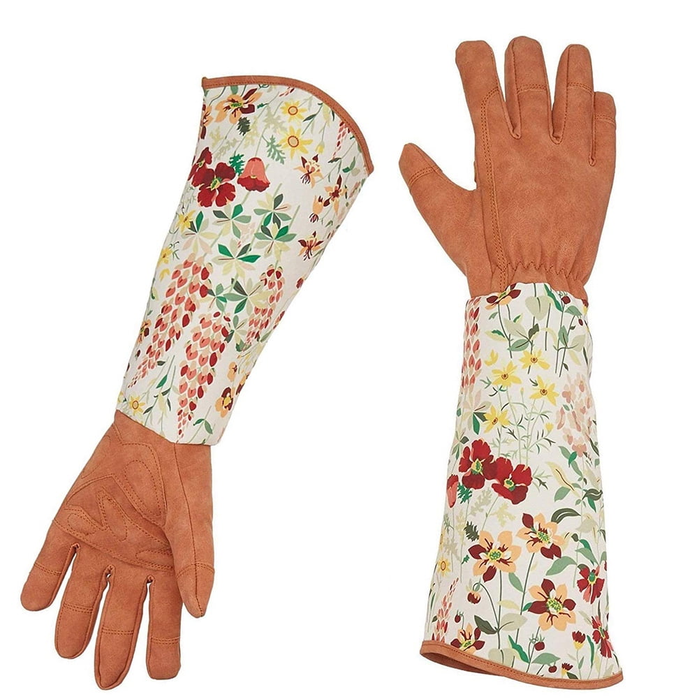 Details about   LTG Ladies Garden Gardening Leather Long Gloves Thorn Resistance Work DIY Safety 