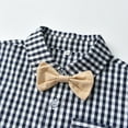thumbnail image 6 of WOYY Toddler Boys Suit Long Sleeve Plaid Dress Shirt Suspender Pants Outfits, Sizes 2-3T, 6 of 7