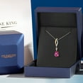 thumbnail image 5 of 925 Silver and 10K Yellow Gold Pure Pink Mystic Topaz and White Lab Grown Diamond Pendant Necklace for Women | 1.61 Cttw | Gemstone November Birthstone | Pear Shape 9X6MM | With 18 inch Chain, 5 of 6