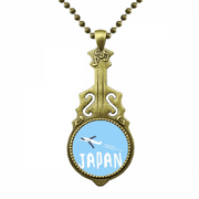 Japanese Airplane Travel Wellcome Necklace Antique Guitar Jewelry Music Pendant
