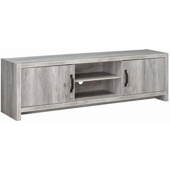 Pemberly Row 2-Door Wood TV Console for TVs up to 70" in Gray Driftwood