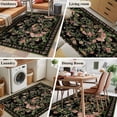 thumbnail image 5 of 3'x5' Rug for Living Room Bedroom, Black Spring Floral Washable Area Rugs Non-Slip Carpet Mats, Elegant Pastoral Flowers Birds Retro Art Indoor Low Pile Area Rug Runner for Kitchen, Mudroom, 5 of 8