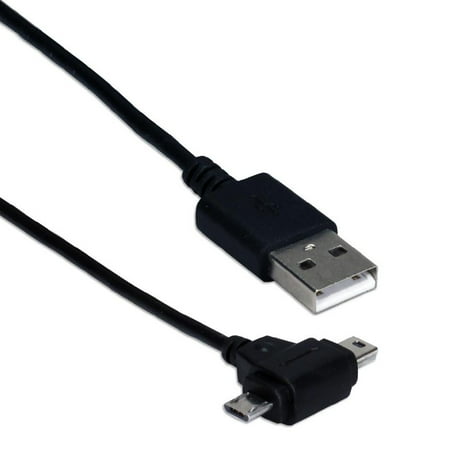 Qvs 3ft Usb 2-in-1 Sync & 2.1amp Charger Cable For Smartphone & Tablet - Usb For Smartphone, Tablet, Digital Camera, Mp3 Player, Gps - 3 Ft - 1 X Male Usb - 1 X Mini Type B Male Usb, 1 X (usb1t2-03)