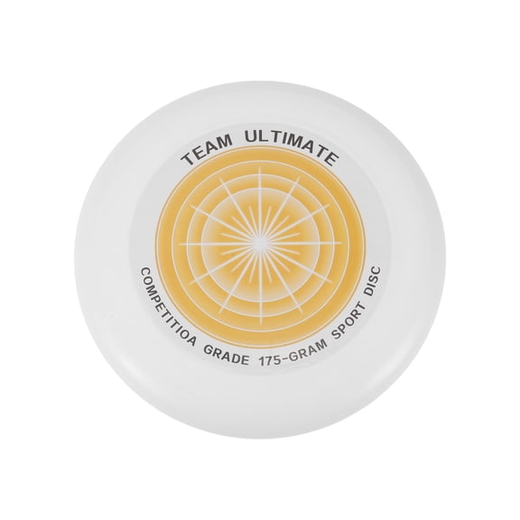 Unique Bargains Portable Round Flying Disc 10.63 Inch Diameter 1 Piece ["White, Yellow"]