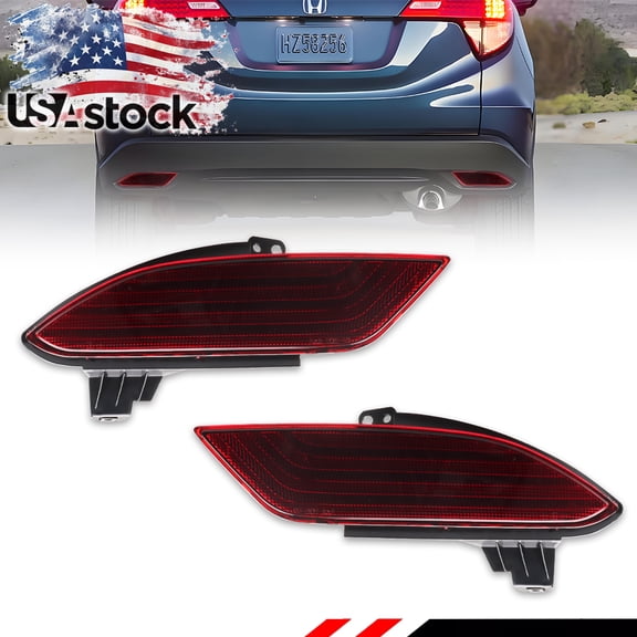 2PCS Red Lens Rear Bumper Tail Light Rear Light Reflector Light Brake Lights Backup Lights Reverse Light Turn Signal Light For 2016 2017 2018 2019 2020 2021 2022 Honda HR-V No Bulb/Socket Included