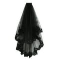 thumbnail image 1 of Vestido largo de encaje bordado con velo de novia de encaje de Halloween, accesorio para fotografía, disfraz, fiesta, cosplay (negro), 1 of 5