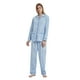 thumbnail image 4 of GLOBAL Conjuntos de Pijamas de Algodón para Mujer, Ropa de Dormir de Manga Larga con Botones, Ropa de Dormir Cómoda, Conjunto de Pijama Suave Azul Claro Floral S, 4 of 6
