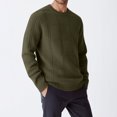 thumbnail image 4 of Men's Classic Crew Neck Plaid Knitted Sweater Casual Long Sleeve Checkered Pullover, 4 of 5