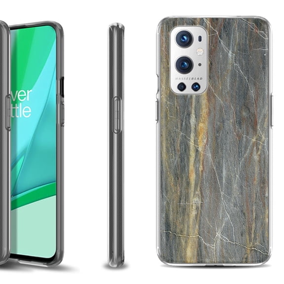 Slim-Fit Flexible TPU Gel Phone Case Compatible with OnePlus 9 PRO 5G, by OneToughShield ® - Marble/Camo