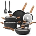 thumbnail image 1 of DishDelight Induction Pots and Pans Set Non Stick, 12 Piece Kitchen Cookware Sets, Nonstick Granite Cooking Set with Frying Pans Saucepans, Black, 1 of 8
