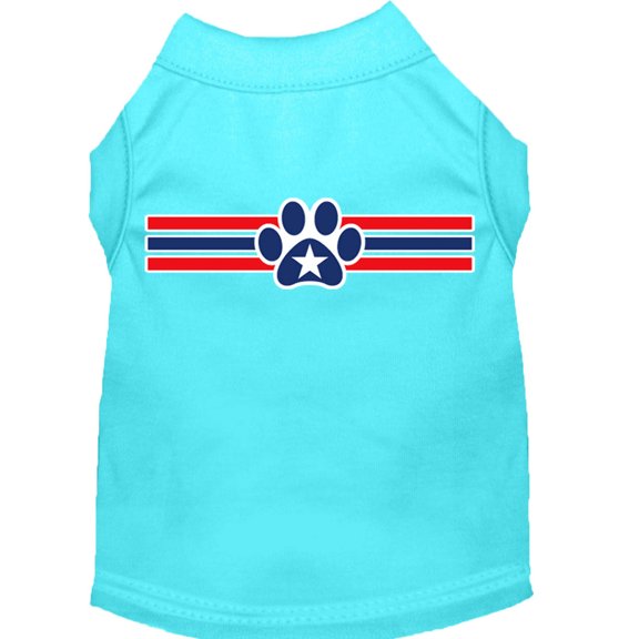 Patriotic Star Paw Screen Print Shirts Aqua XS (8)