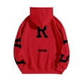 thumbnail image 3 of jtjvou Women's Hoodies Pullover Paris Sweatshirts Long Sleeve Loose Letter Print Hooded Pullover Tops Fall Clothes Women,Red,XL, 3 of 4