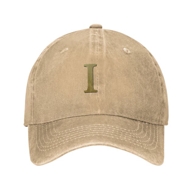 ZICANCN Adjustable Baseball Cap Women, Alphabet I Pattern Hats for Men Adult Washed Cotton Denim Baseball Caps Fashion, Natural