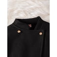 thumbnail image 6 of Mikrdoo Big Girls New Years Outfit Mandarin Collar Coat Buttons Skirts Beret Princess Skirt Set for Photo Shoot 7-8 Years,Black, 6 of 9