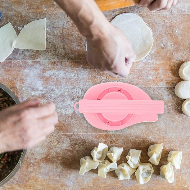 YSNOOWE Dumpling Skin Maker Color Rosa Plástico Para Cocina Doméstica Con Ergonómico Fácil De Usar