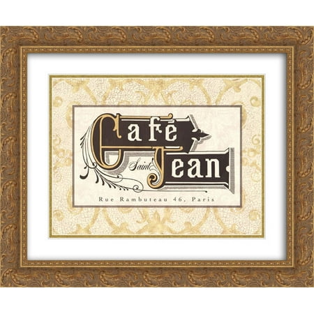 Cafe Saint Jean 2x Matted 18x15 Gold Ornate Framed Art Print