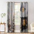 thumbnail image 2 of Hokiten Farmhouse Christmas Blackout Curtains | Light Blocking Print Window Curtains, Xmas Santa Snowflake Thermal Insulated Window Drapes for Living Room Kitchen Cafe (2 Panels, 104"W x 84"L), 2 of 7