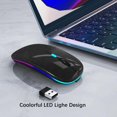 thumbnail image 2 of Mouse inalámbrico WREANU de doble modo, recargable, LED, negro, 2 of 7