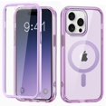 thumbnail image 1 of Pour iPhone 13 Pro Max Étui PC+TPU Magnétique Compatible avec MagSafe - Violet Clair, 1 of 5