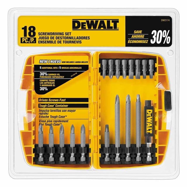 Juego Set 18 Puntas Destornillador Estuche DeWalt DW2174
