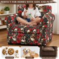 thumbnail image 3 of CHAQLIN 2 Piece Couch Covers Skull And Red Roses Pattern Couch Sofa Cover, Individual Cushion Cover Brushed with Modern for Living Room, 3 of 5