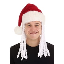 FUN Costumes Plush Santa Hat with Faux Fur and White Dreadlocks, 100% ...