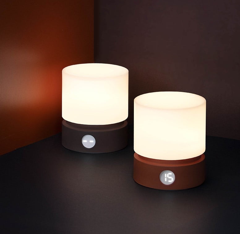 Smilodon Night Light with Timer,  White, Small Bedside Light, for Kids, Baby Night Light, Dimmable, Battery, Rechargeable