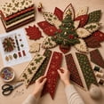 thumbnail image 4 of Festive Quilted Christmas Door Hanging DIY Sewing Kit – Complete Bow Craft Set with Fabric Batting Thread Templates, Patchwork Decor for Wall Door Display, 4 of 7
