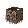 thumbnail image 4 of happimess BSK2003B-SET5 Bryce 12.6" Classic Farmhouse Handwoven Hyacinth Collapsible Storage Cube Baskets with Handles, Brown (Set of 5), 4 of 7