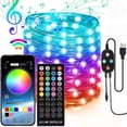 thumbnail image 3 of Tira De Luces Led Usb, Control Por Aplicación Bluetooth, Lámpara De Cadena De Alambre De Cobre, Luz De Hadas Impermeable Para Exteriores Para Decoración De Árboles De Navidad Eigraketly HA025790-04, 3 of 6