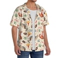 thumbnail image 2 of Naloa Autumn Forest Animals Men's Loose Fit Cuban Collar Short-Sleeve Shirt, Hawaiian Shirts, Mens Shirts Casual for Everyday Wear Outings-Small, 2 of 5