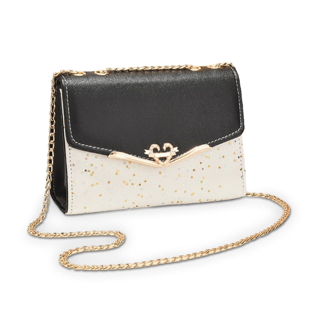 Mujer Messenger Bags Sequinas de moda Moda Single Shoulder PU Cadena de cuero bolsillo de bolos móvil Flip Bolsas de cuerpo cruzado Regalos negro Type1 Inevent AP008901-02