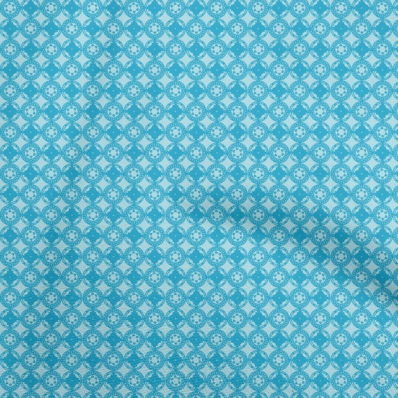 oneOone Polyester Spandex Turquoise Blue Fabric Geometric Diy Clothing Quilting Fabric Print Fabric By Yard 56 Inch Wide