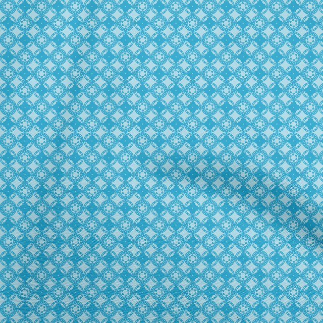 oneOone Silk Tabby Turquoise Blue Fabric Geometric Fabric For Sewing Printed Craft Fabric By The Yard 42 Inch Wide