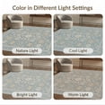 thumbnail image 7 of ODIKA 4'x6' Teal Gold Blue Medallion Design Washable Area Rug Intricate Floral Motif with Geometric Accents for Home Office, Under Desk, Non-Slip Chair-Friendly, Flatwoven, 7 of 7
