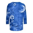 thumbnail image 4 of Patlollav Womens Independence Day Tops Casual 3/4 Sleeve Shirts Crew Neck Loose Casual Blouses Floral Print Tshirts, 4 of 6